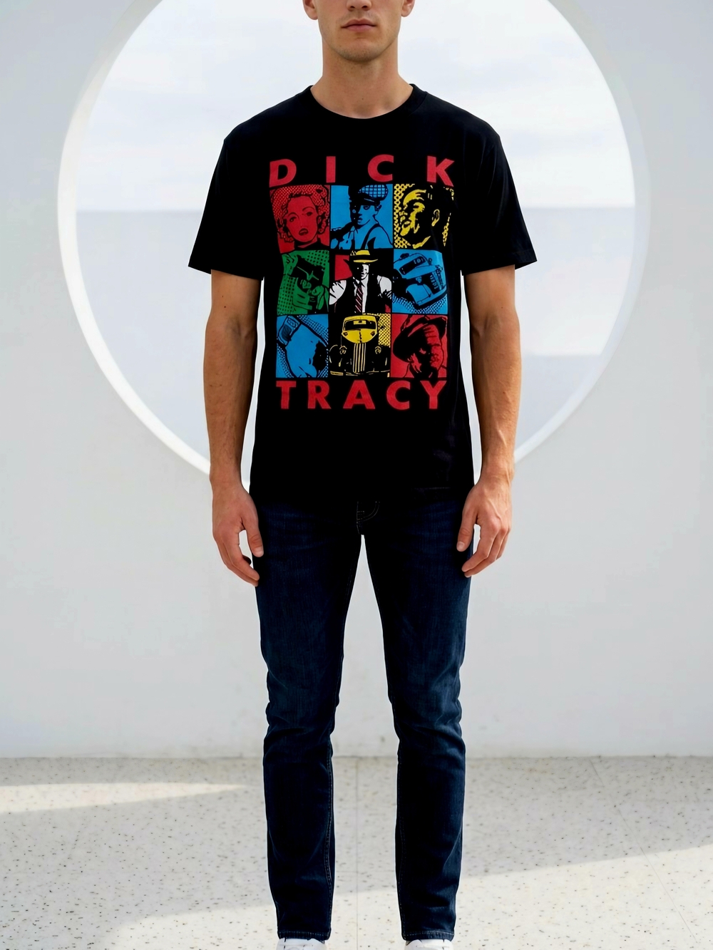 📣Vintage 1990 Dick Tracy Movie Graphic Tee Black Multicolor🌈 Pop Art SZ Large